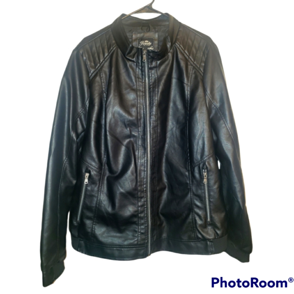 NWOT Royalty Faux Leather Moto Jacket 3X